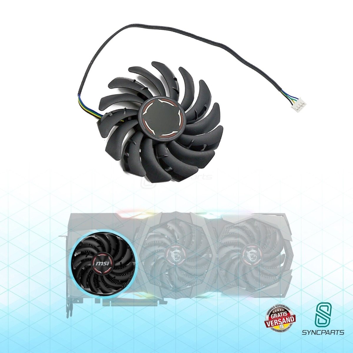 SISS® Lüfter für Grafikkarten MSI RTX 2070 2080 Ti Super Gaming X Trio Ersatz