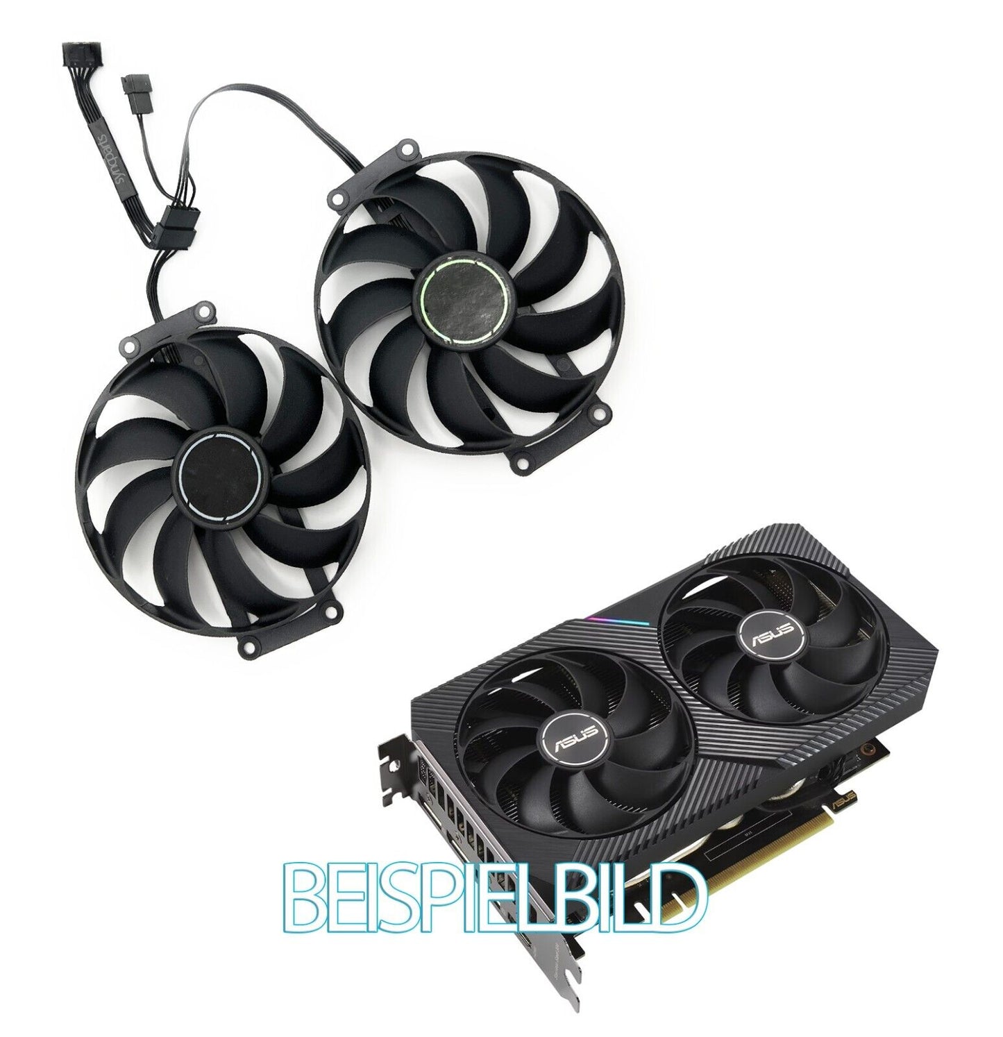 SISS® Grafikkartenlüfter für ASUS GeForce RTX 3060/3060 Ti DUAL OC 8GB