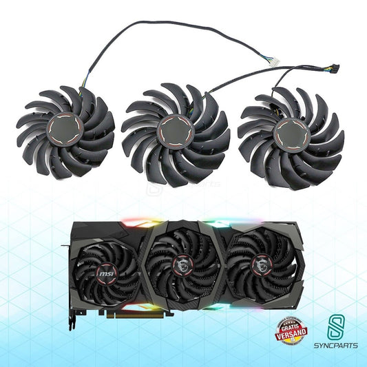 SISS® Lüfter für Grafikkarten MSI RTX 2070 2080 Ti Super Gaming X Trio Ersatz