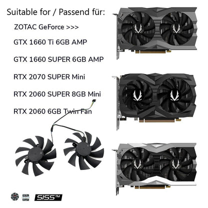 LüfterLüfter für Zotac GeForce RTX 1660ti 2070 Super Mini Video Card Cooling GA92A2H 1660 Ti 2060