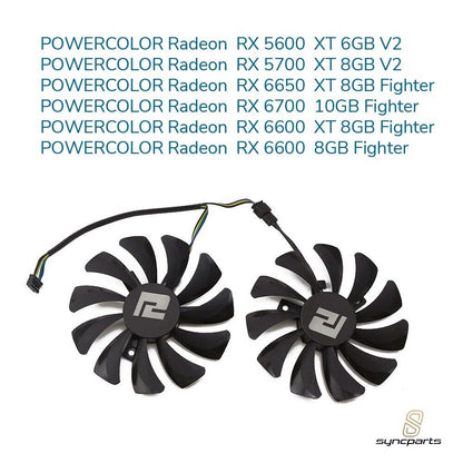 LüfterLüfter Grafikkarten PowerColor RX6600 RX 6700 5700 6650 Fighter