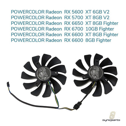 LüfterLüfter Grafikkarten PowerColor RX6600 RX 6700 5700 6650 Fighter
