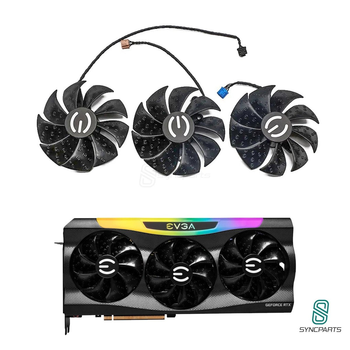 products-ersatz-lufter-evga-geforce-rtx-30-ftw3-serie-8177151.jpg Grafikkartenlüfter EVGA RTX 3080 Ti FTW3 Ultra Gaming 3090 Ti FTW3 Black Gaming – Bild 1
