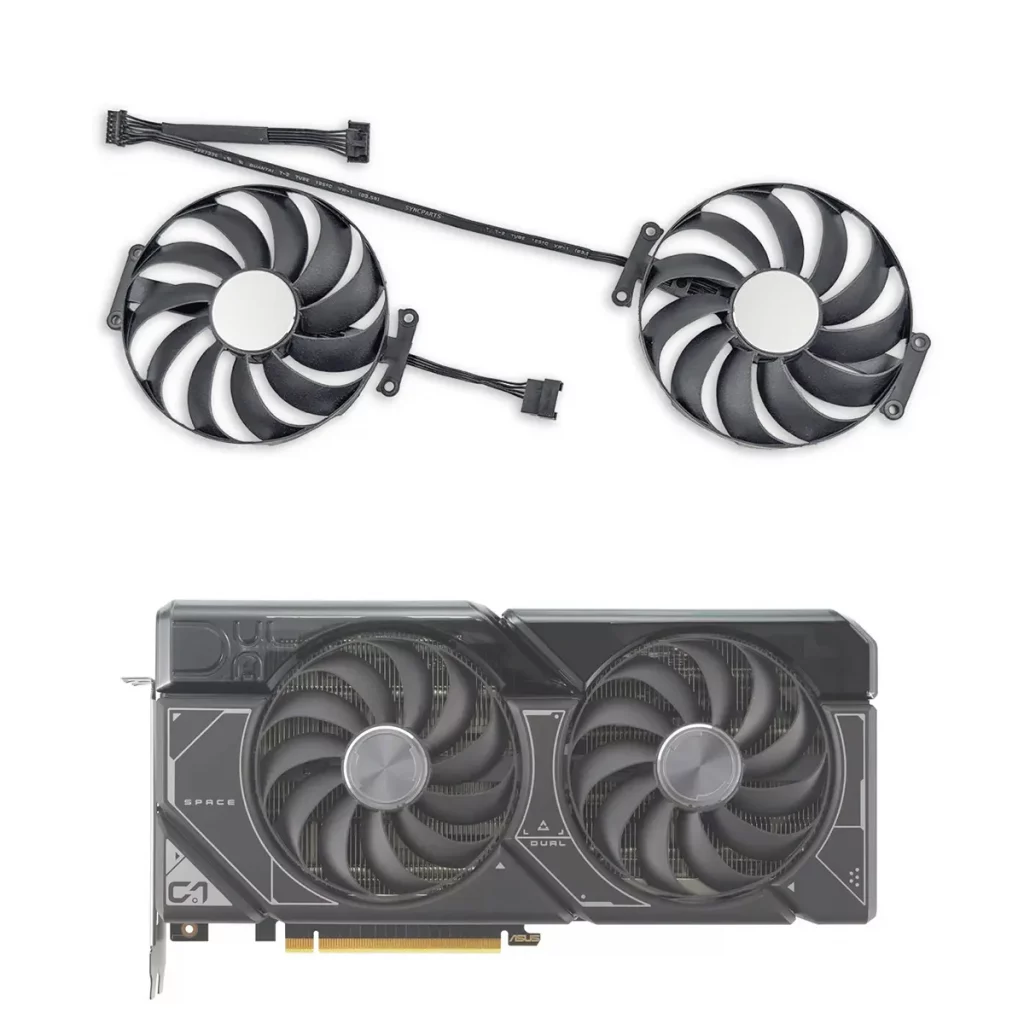 Vergleich der Ersatzlüfter mit der originalen ASUS Dual RTX 4070 Grafikkarte